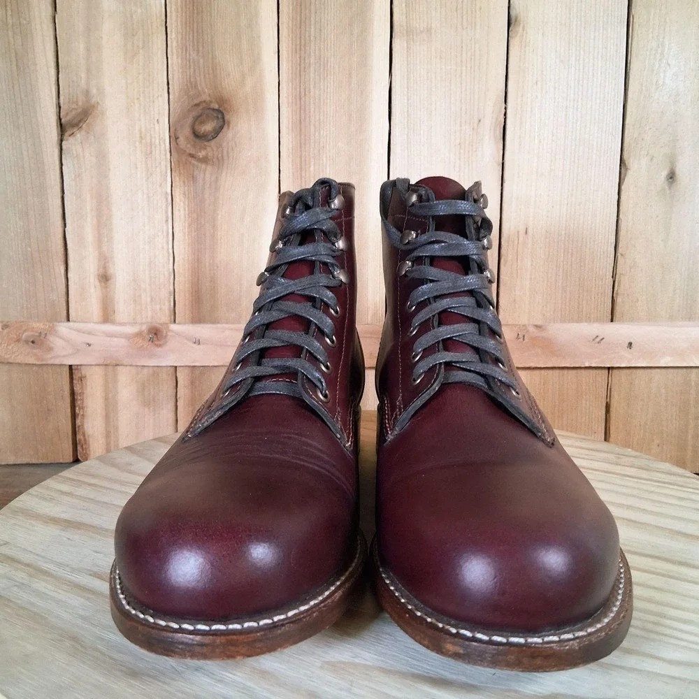 Wolverine 1000 Mile Plain Toe‎ Original Work Boots Mens 8 D Brown Leather USA